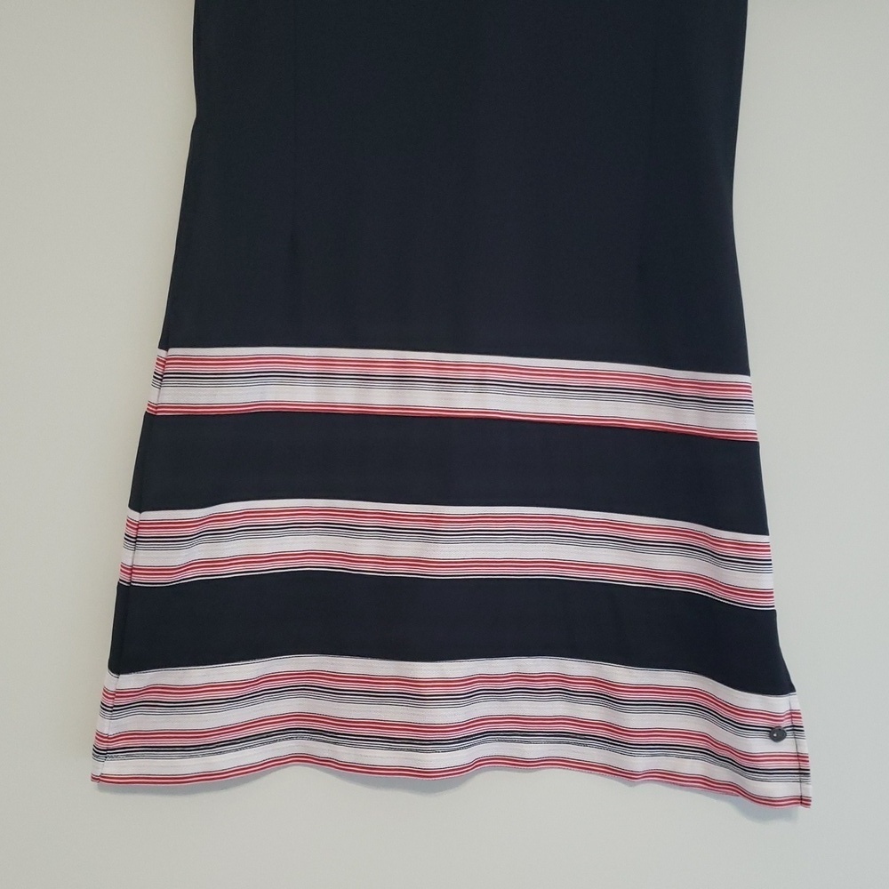 Cracked Wheat Tennis Dress Small Stripe Pocket Short Sleeve Athletic Golf Preppy - Picture 3 of 15